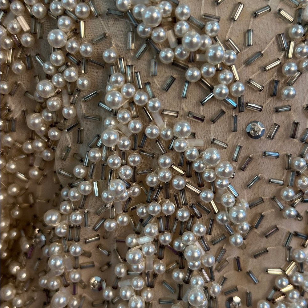 Vintage Amen Wardy silk beaded pearl dress - Picture 9 of 13